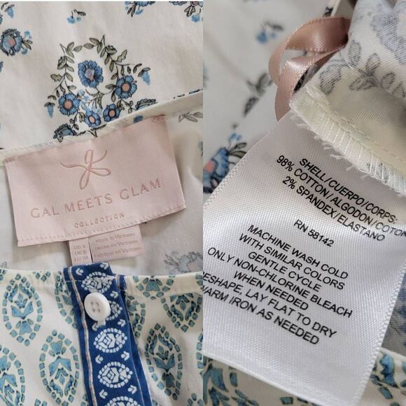 Gal Meets Glam Collection Eden Jumpsuit Women’s Blue Combo Sleeveless Size 4 - Picture 12 of 12